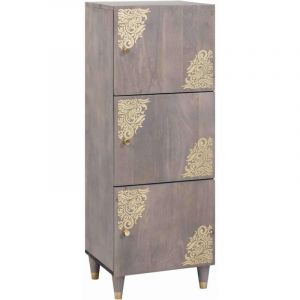 VidaXL Haut Armoire avec &eacute;tag&egrave;re Gris et or 40 x 33.5 x 110 cm