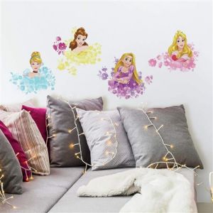 Image de ROOMMATES Disney Princess et fleurs Peel et bâton Stickers muraux – Aurore, Raiponce, belle et Cendrillon Stickers par