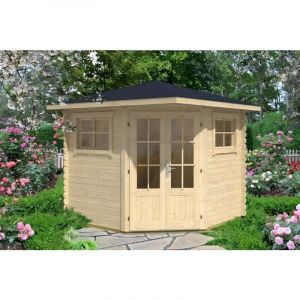 Abri de jardin pentagonal Sunny-B Naturel, 28 mm &Eacute;paisseur paroi 275 x cm - Naturel