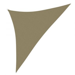 Voile toile d'ombrage parasol tissu oxford triangulaire 3,5 x 3,5 x 4,9 m beige 02_0009804