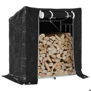 VidaXL Portant De Bois De Chauffage Et Housse De Pluie Acier Galvanisé