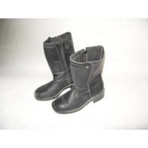 Soubirac Paire de botte moto en cuir noir pour femme Taille 36 Lady vintage