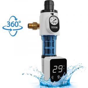 VEVOR Préfiltre à eau rotatif de 40 microns pour toute la maison, filtre à sédiments d'eau de puits, 19 mm G-M + 25,4 mm G-M, débit élevé 4 T/H, pour systèmes de filtration d'eau dans toute la maison