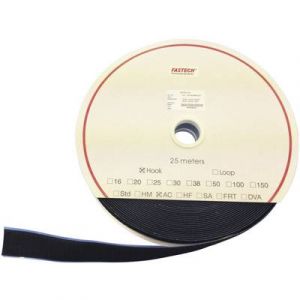 Fastech Bande auto-agrippante à coller T0102099990225 partie crochets (L x l) 25000 mm x 20 mm noir 25 m