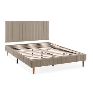Sommier + tête de lit 140x200 cm Beige