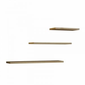 Hucoco - nobi - Lot de 3 étagères murales - 60/45/30 cm - Etagères livres à suspendre Chêne artisan