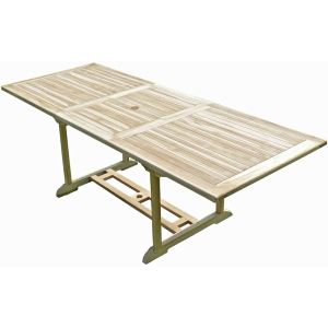 Image de Table de jardin rectangulaire Amara en teck massif 170/230 x 90 x 75 cm