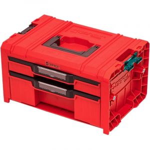 Qbrick - System pro Drawer 2 Toolbox 2.0 Expert red ultra hd Mallette à outils 450 x 310 x 244 mm 14 l empilable IP54 avec 2 tiroirs