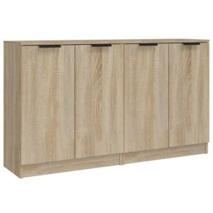 Helloshop26 - Buffet bahut commode armoire meuble de rangement organisateur cuisine salle de séjour salons lot de 2 sonoma 60 x 30 x 70 cm bois