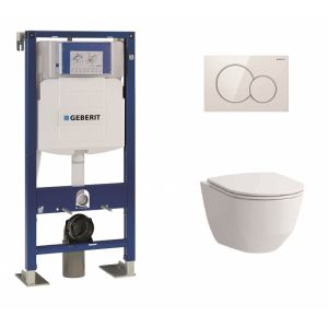 Geberit Pack WC UP320 + Cuvette sans bride Rimless + plaque sigma blanche