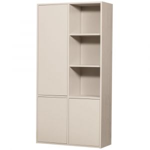 Image de Woood Bibliothèque 3 portes 3 niches 100x40x200 cm en pin taupe