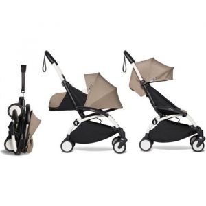 Babyzen Poussette YOYO² Pack 0+ et 6+ Taupe - Cadre Blanc