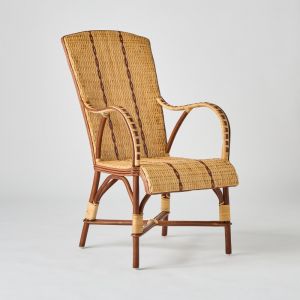 Fauteuil haut dossier en rotin
