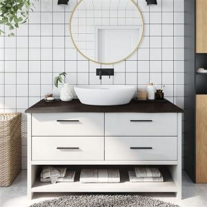 VidaXL Comptoir de salle de bain marron foncé 100x60x2 cm bois traité