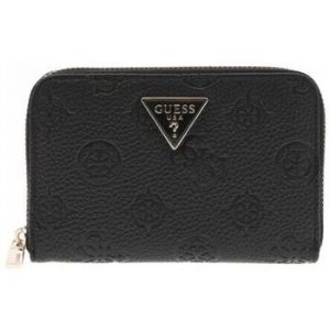 Guess Porte-monnaie noir pour femme - Cresidia II SLG Zip Around Wallet M Black Logo 326497
