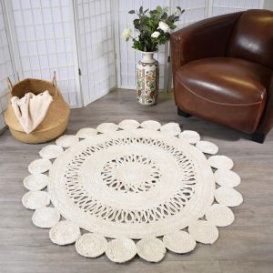 Tapis rond 120x120 rond ecru