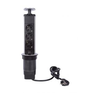 Image de Perel Bloc escamotable à 3 prises- schuko