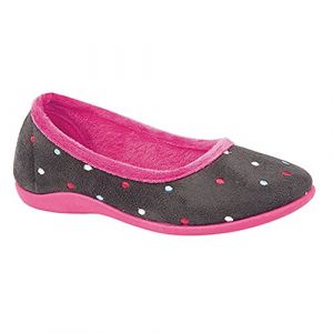 Sleepers Isla Chaussons ballerines à mémoire de forme Femme (37 EU) (Gris/Fuchsia) UTDF1308