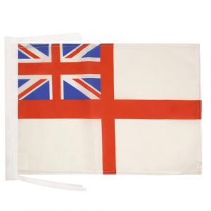 AZ FLAG Drapeau Marine Militaire Britannique 45x30cm - PAVILLON Royal Navy White Ensign - Pavillon Saint Georges 30 x 45 cm Haute qualité