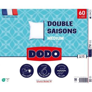 Dodo Oreiller double saisons - 60 x 60 cm - 100% Polyester volupt'air - Blanc