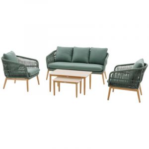 Hesperide Salon de jardin Orissa vert olive 5 places en polyester et acier