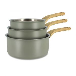 Menastyl Lot de 3 casseroles en acier inoxydable - tous feux