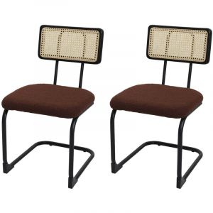 Ensemble de salon extérieur Set HW c-J95 Aspect en aluminium Table en bois avec chaises noires brun foncé 4x