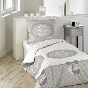 Romantic Home Parure 2 PIECES 160 x 220 cm Imprime 42 Fils ALLOVER Coton