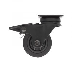 C&icirc;me Roulette pivotante &agrave; freins &agrave; platine, Diam.75 mm, 50 kg