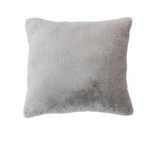 Coussin effet fourrure 2 tons gris 40 x 40 cm
