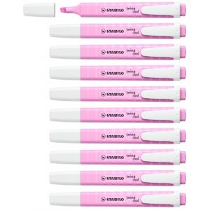 Stabilo Surligneur swing cool Pastel - Lot x 10 surligneurs pastel - mauve givré