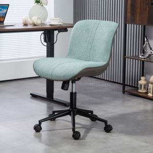 Homcom Chaise de bureau tissu grand confort r&eacute;glable fonction &agrave; bascule vert
