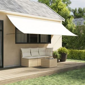 VidaXL Auvent r&eacute;tractable cr&egrave;me 350x150 m tissu et acier, store, auvent de patio, auvent de fen&ecirc;tre, stores, auvent de jardin, auvent de balcon