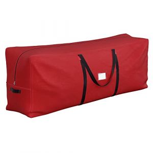 Songmics Sac de Rangement pour Sapin de Noël, Housse de Protection pour Arbre jusqu'à 160 cm, Tissu Oxford 600D résistant à l'usure, léger et imperméable, poignées renforcées, Rouge RXS003R01