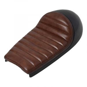 Brazoline Selle Café Racer 1 marron coque pré-peinte noire coutures
