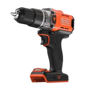 Black & Decker Marteau perforateur sans fil 18V POWERCONNECT, couple 45Nm, 2 vitesses, éclairage LED, mandrin sans clé, sans batterie ni chargeur, BCD383XN-XJ