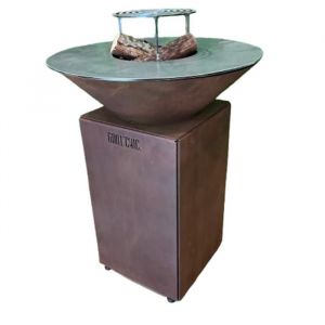 AUVERGNAT Brasero Simple Cuve Corten - Rond - Sans rangement bois - Design moderne et fonctionnel pour vos moments chaleureux