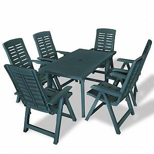 VidaXL Jeu de salle à manger d'extérieur 7 pcs 126 x 76 x 72 cm Vert