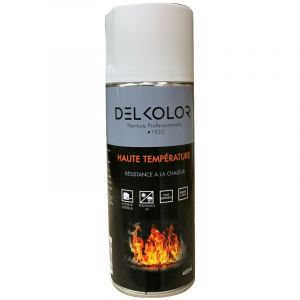 Delkolor Peinture Haute Temp&eacute;rature en A&eacute;rosol - 400ml Couleur: Blanc - Blanc