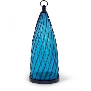 Garden id Lanterne Solaire Blue Dome - Ø17 H40 Cm - Autonomie 6-8H -Bouton On/Off - Pile Aa Rechargeable.