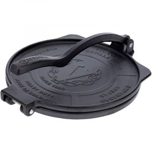 Victoria 34214 Presse &agrave; Tortilla pour Tortillas Mexicaines en Fonte hd 20cm, Pataconera Noir