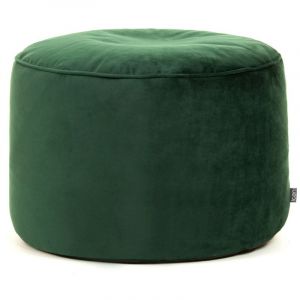 Image de Icon Pouf Rond en Velours -Milano- Gris Anthracite, Grand, 55cm x 35cm - Poufs de Salon