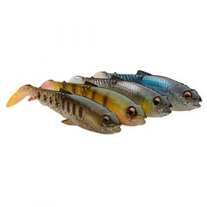 Savage Gear Craft Cannibal Paddletail Lot de 4 leurres en caoutchouc pour poissons en caoutchouc Couleur Clear Water Mix Taille 10,5 cm