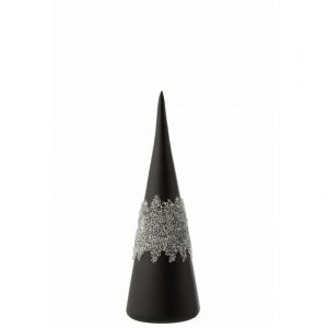 Statuette Déco "Cône Glace Diamant" 28cm Noir Prix