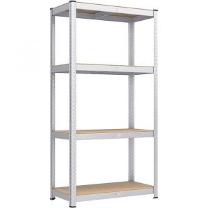 Songmics Étagère Charge Lourde à 4 Niveaux, Montage Rapide, Étagère de garage, pour boîtes à outils, Capacité 520 Kg, 40 x 80 x 160 cm, Argent
