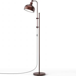 Lampadaire Coast ajustable avec t&ecirc;te de lampe rotative - Lampe de lecture design industrielle - 28 x 43 x 138-166 cm - Bronze
