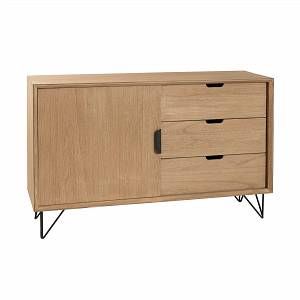 M&S Buffet 1 porte 3 tiroirs JADE - bois naturel