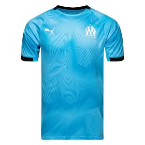 Image de Puma Olympique de Marseille Maillot Training Graphic with Sponsor Logo Homme, Bleu Azur Black, FR : S (Taille Fabricant : S)