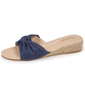 Image de Isotoner Mules Femme talon effet jean Bleu