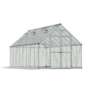 Serre polycarbonate Balance larg 2,44 m, l 4.87 m - Gris, vert et Argent